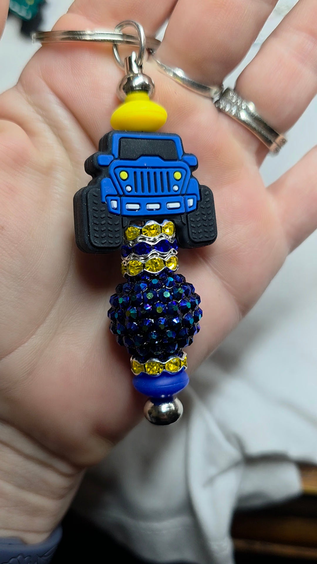 Blue JEEP keychain